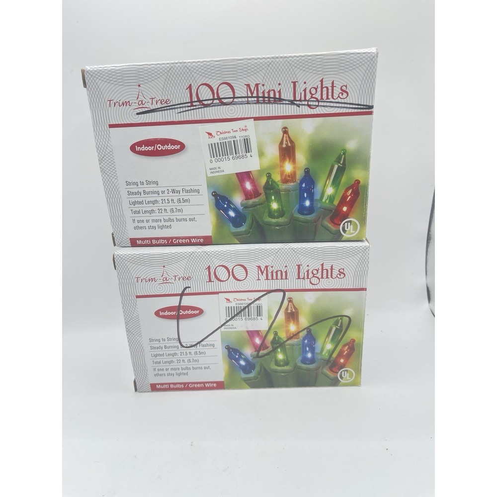 GE Multi-Color Christmas String Light Set Of‎ 100 X 2 Constant ON Lights NOS NEW